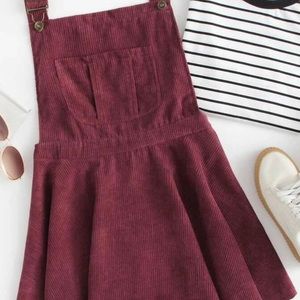 Maroon overall style pinafore dress size small
